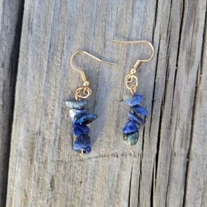 Lapis Lazuli Crystal Dangle Earrings Lapis Lazuli Jewelry Lapis Lazuli Earrings